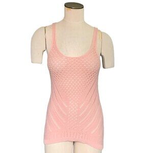 American Eagle Outfitters Sleeveless Open-Knit Tank Top Cover-up S Peach 125A